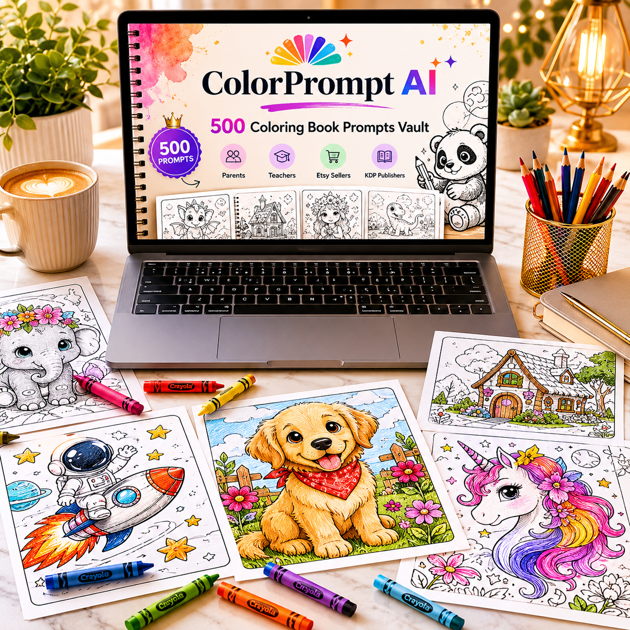 ColorPrompt AI — 500 AI Coloring Book Prompts